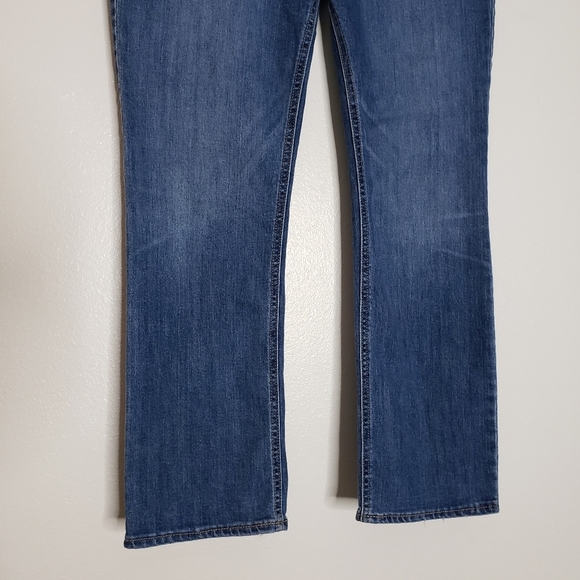 Old Navy Button Fly Ankle Flare Jeans Medium Blue Casual Womens Summer Trendy - Picture 4 of 13